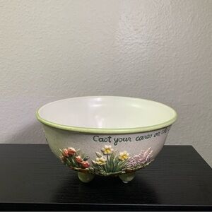 Christian Book Distributors Footed Bowl Spring Floral Tulip Daffodil Lav…